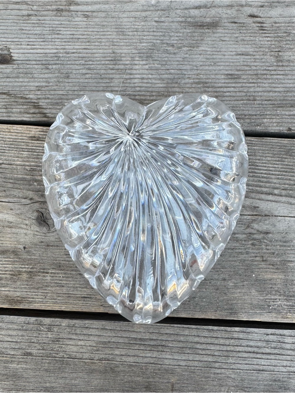 Gorgeous Vintage Heart Crystal Trinket Jewelry Box
